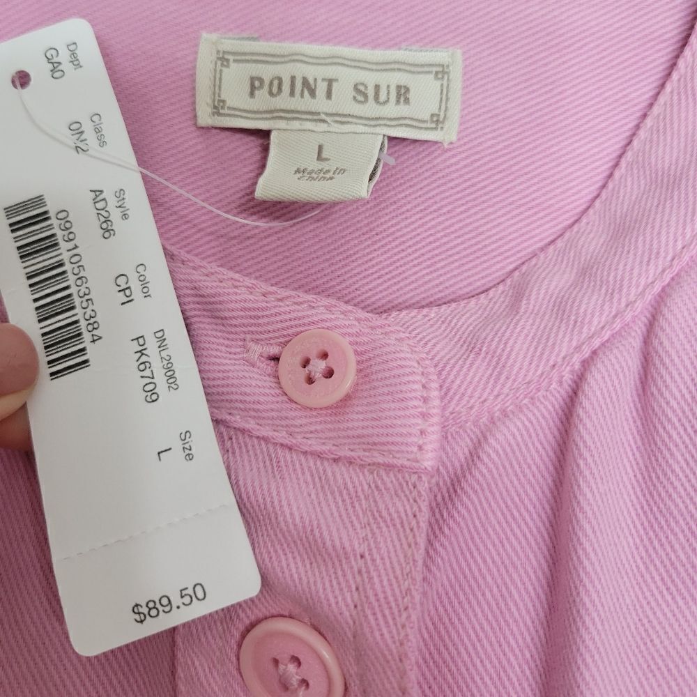 J Crew Point Sur Puff Sleeve Button Front Top - Picture 9 of 11